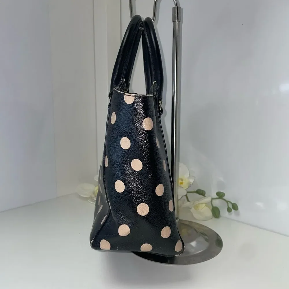 Kate Spade Black and Tan Polka Dot Satchel